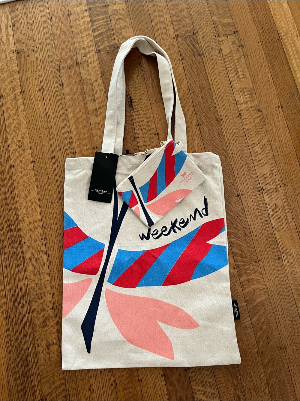 Weekend Canvas Tote with Colorful Print